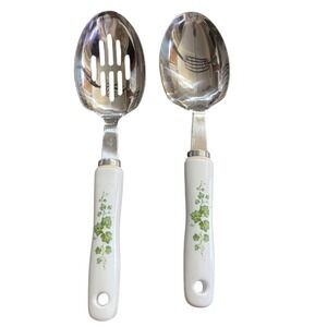2 piece Corelle Coordinates Callaway‎ Ivy Serving Utensils Spoon Slotted Spoon